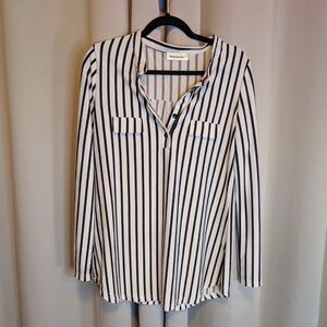 Nandashe Womens Shirt V Neck Button Down Blouse - Medium